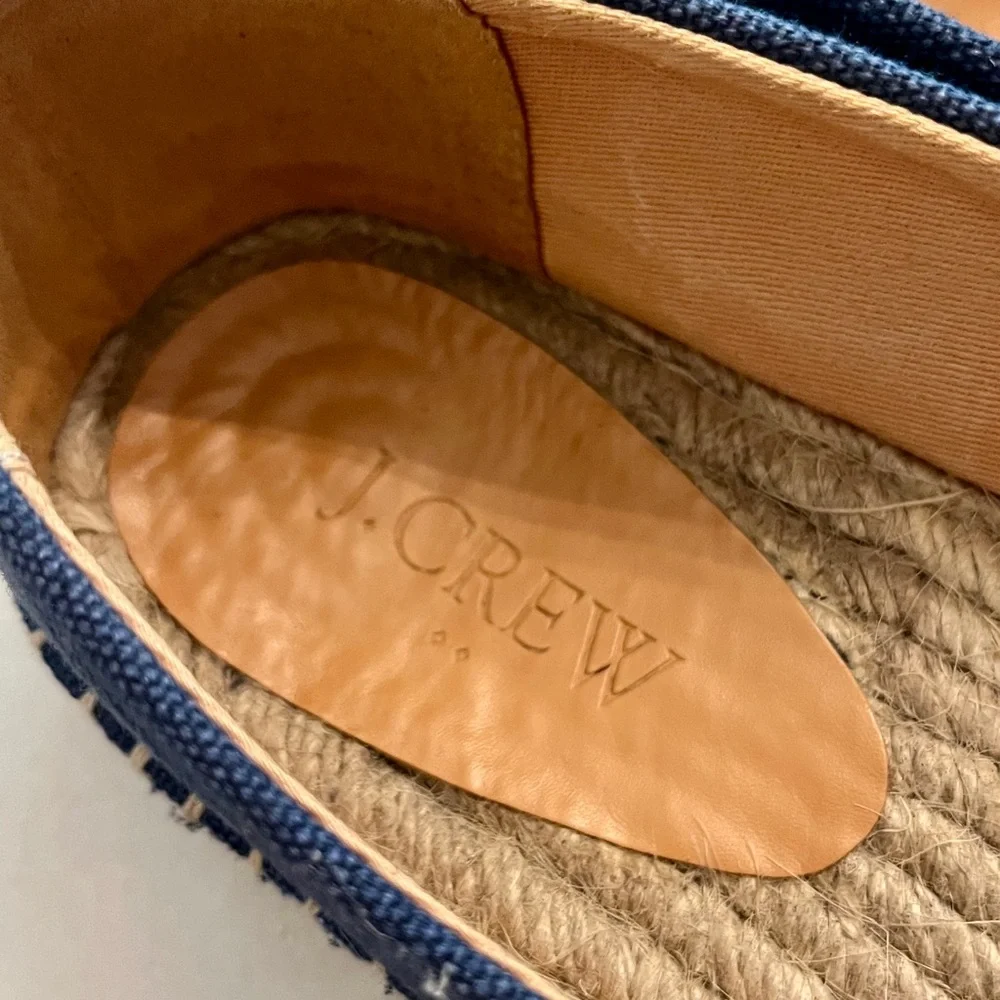 J Crew Colorblock Canvas Espadrilles Navy and Pink Size 7 - Picture 11 of 12